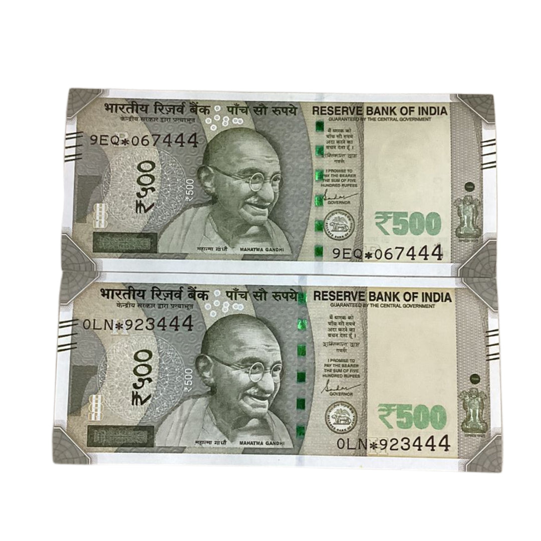 Rs 500 star note ending 444 rare collectible each note price - Collection Bazzar
