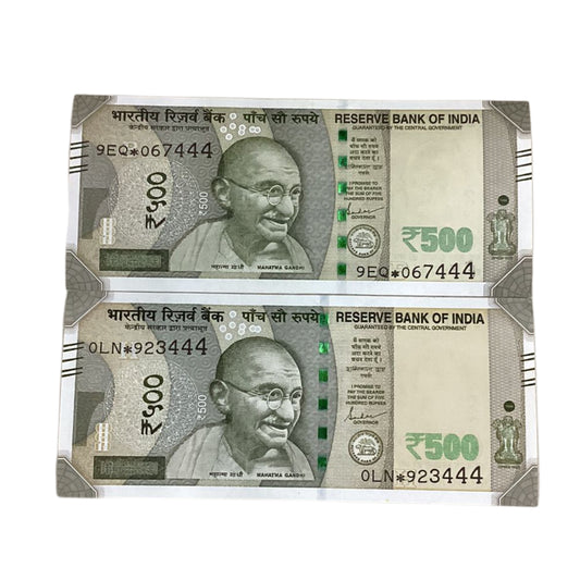 Rs 500 star note ending 444 rare collectible each note price - Collection Bazzar