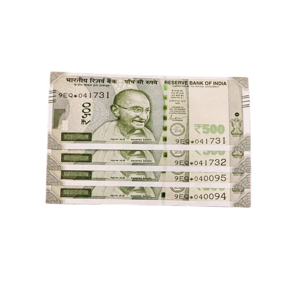Rs 500 star note same prefix 9EQ  rare collectible each note price - Collection Bazzar