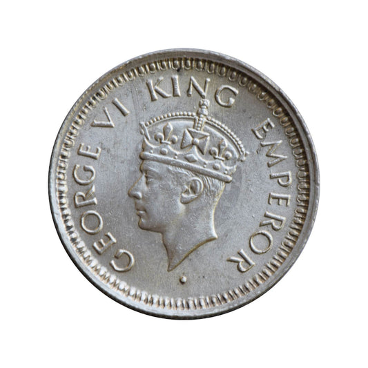 Half Rupee 1945 Silver Coin | Goerge VI King Emperor | rare Collectible Items - Collection Bazzar