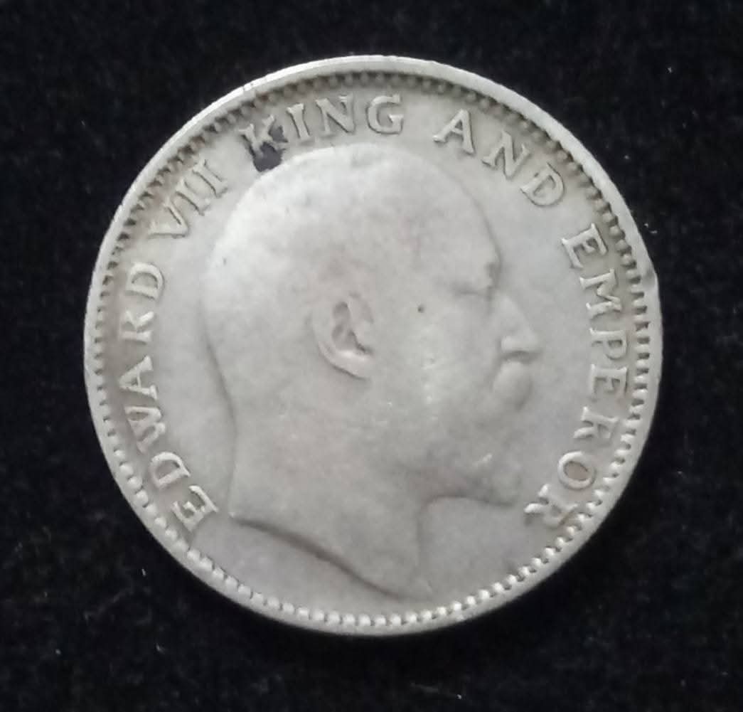 Half Rupee India 1906 | Edward VII King Emperor | Silver Coin - Collection Bazzar