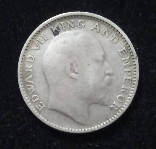 Half Rupee India 1906 | Edward VII King Emperor | Silver Coin - Collection Bazzar