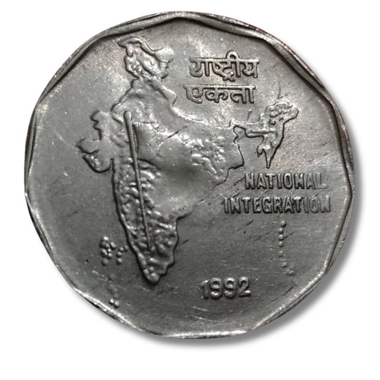 Rs.2 National Integration Yr 1992 Kol Mint Scarce