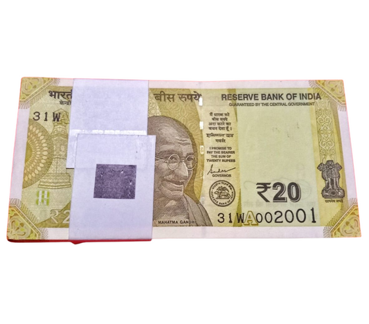 Rs 20 New Serial Birthday Anniversary Year Packet Governor Shakti Kant Das Excellent Condition