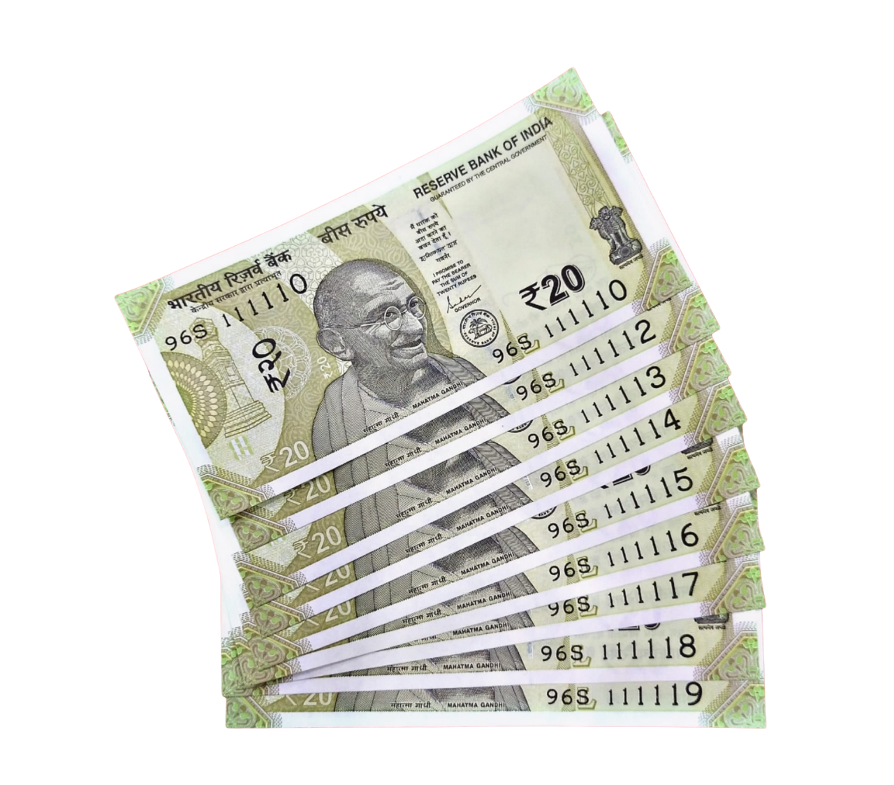 Rs 20 Birthday Plus Ending Number Missing All One Type Note Governor Shakti Kant Das Excellent Condition