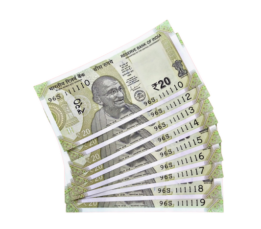 Rs 20 Birthday Plus Ending Number Missing All One Type Note Governor Shakti Kant Das Excellent Condition