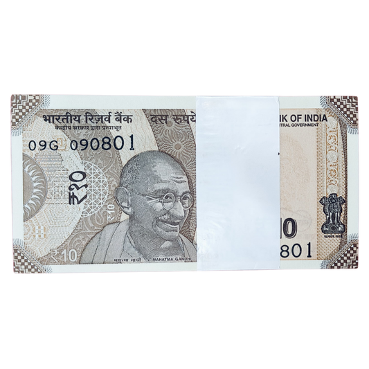 Rs 10 serial birthday packet 090801 august 9 unc condition