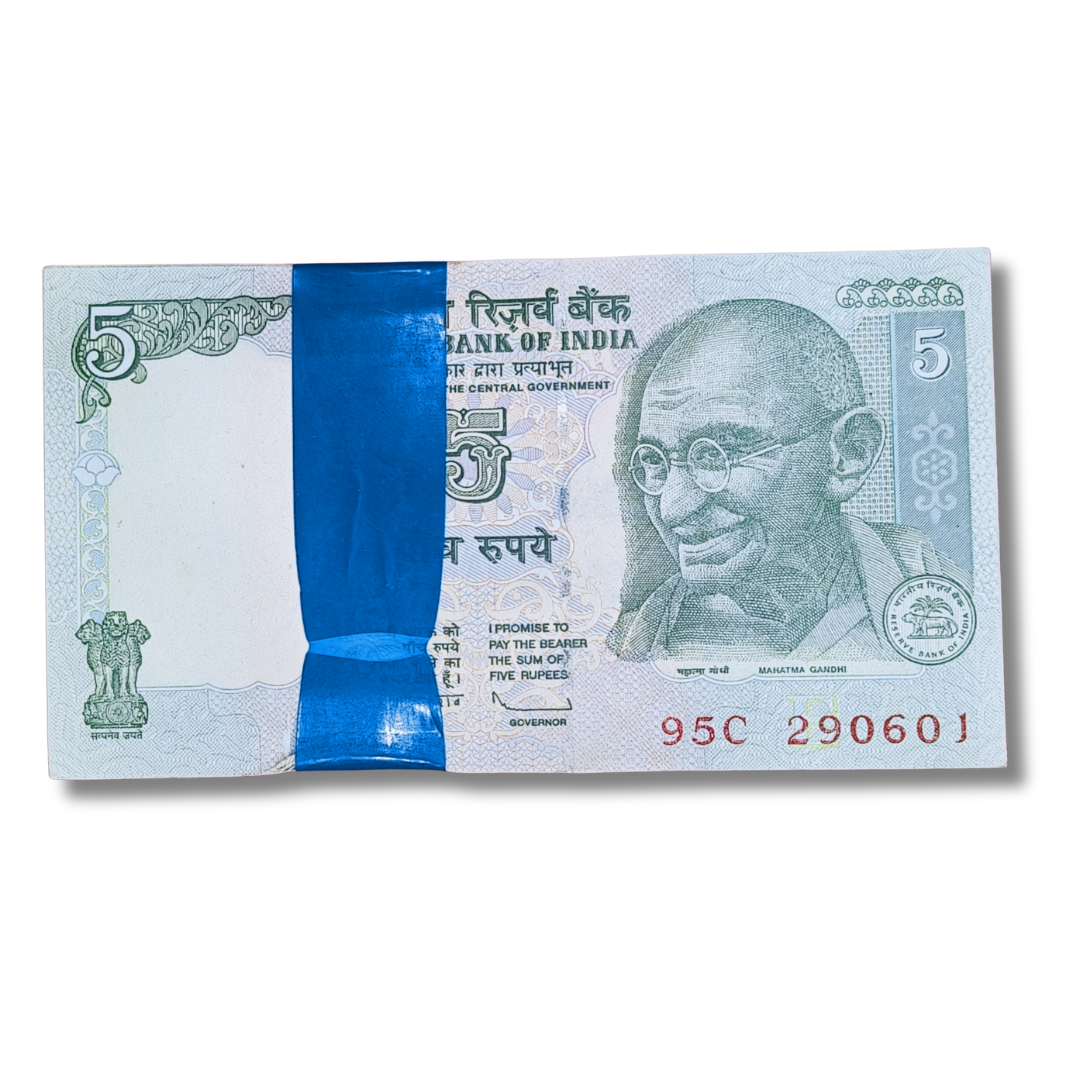 Rs 5 birthday anniversary 100 note serial pkt 290601 29 June gem unc condition