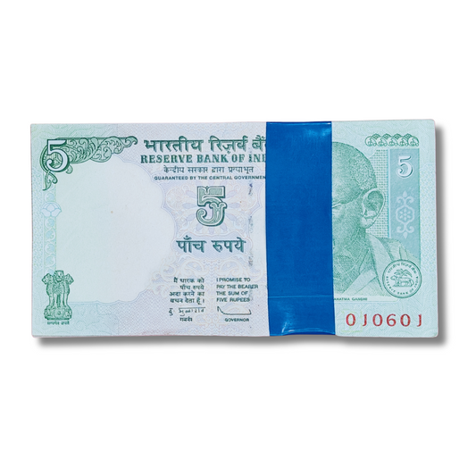 Rs 5 birthday anniversary 100 note serial pkt 010601 1 June  gem unc condition