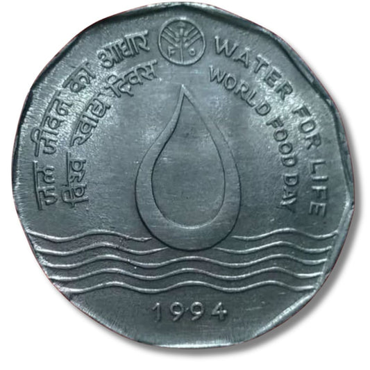 Rs 2 Coin Water For Life World Food Day Excellent Condition