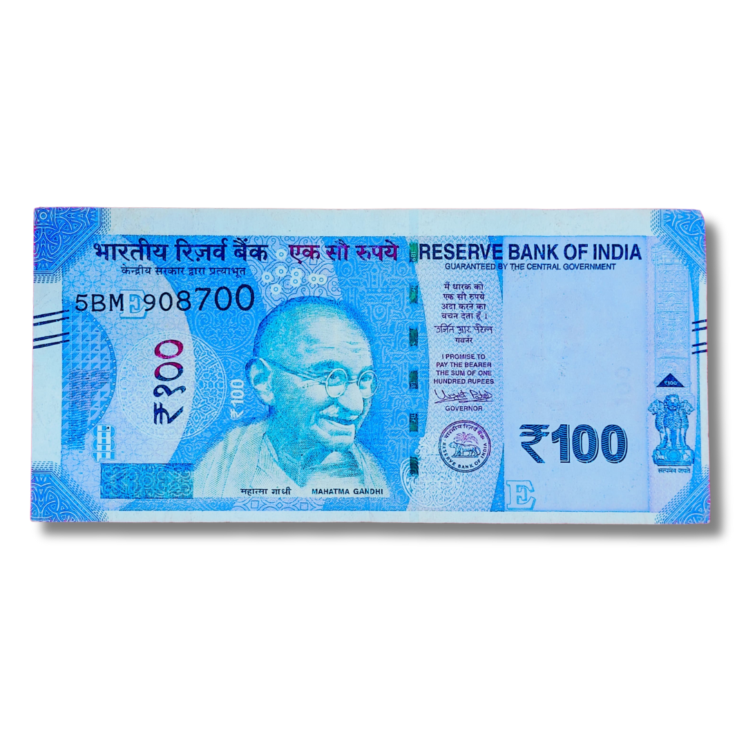 Rs 100 New Note – 908700 One Side Number Missing Error