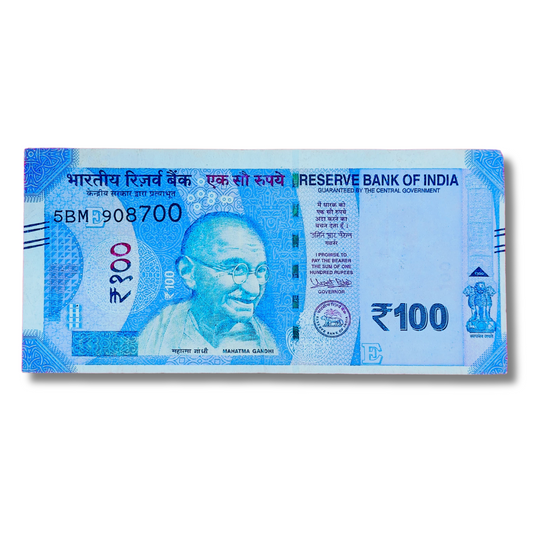 Rs 100 New Note – 908700 One Side Number Missing Error