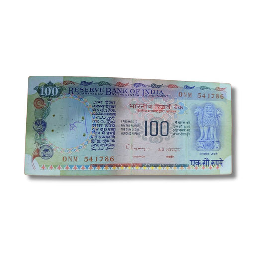 Rs 100 Old Note – Serial 541786 Sai Baba & Bismillah Number | UNC Condition

