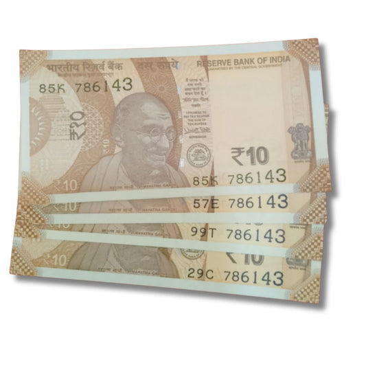  Rs 10 Fancy Number Note – 786143 | Holy Bismillah Number | UNC Condition