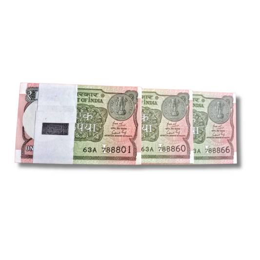 Rs 1 New Note Packet – 788801 | Bismillah Holy Number & Fancy Numbers | Gem UNC Condition