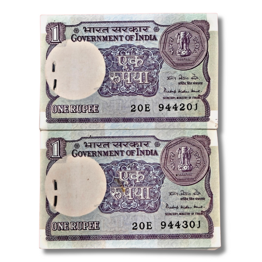 Rs 1 Serial Packets – Same Prefix 20E | Serial 944201 & 944301 | Finance Secretary Pratap Kishan Kaul | Rare | UNC Condition