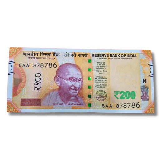 Rs 200 Note – Serial 878786 | 8AA Prefix | Governor Urjit Patel | GEM UNC

