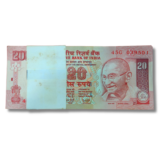 Rs 20 Old Insert Note Packet – Serial 019501 | ‘E’ Insert | Year 2008 | Governor Y. V. Reddy