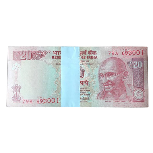 Rs 20 Old Issue Currency Packet – Urjit Patel Signature | 100 Notes UNC