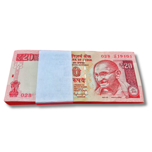 Rs 20 Old Note Packet – Prefix 02B 219101 | Ending Reverse 108 Holy Number