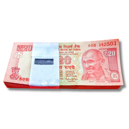 Rs 20 Telescopic Note Packet – 60B Prefix Serial 342501 | Ending 541 Sai Baba Number Note Included