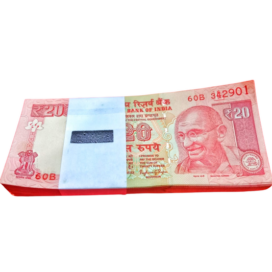 Rs 20 Telescopic Note Packet – 60B Prefix Serial 342901 | Ending 916 Hallmark Number