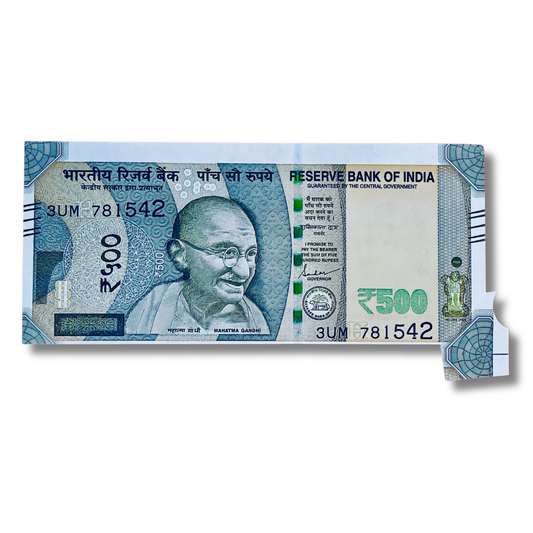 Rs 500 Bank Note Error – Serial 781542 Extra Paper Tail Error