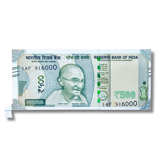Rs 500 Bank Note – Old Serial 916000 Hallmark Number – Extra Paper Error