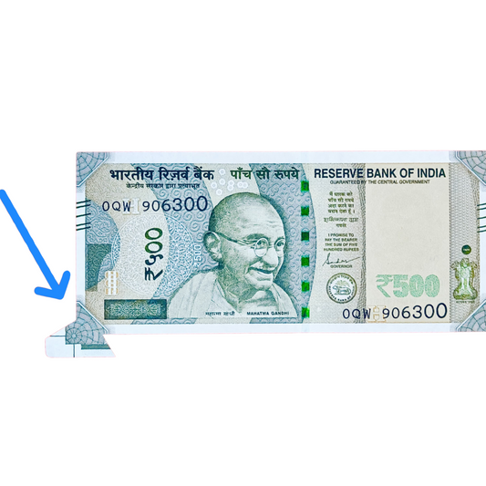 Rs 500 Bank Note – Serial 906300 – Extra Paper Error