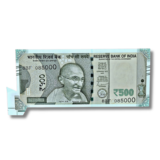 Rs 500 Indian Bank Note – Butterfly Big Extra Paper Error