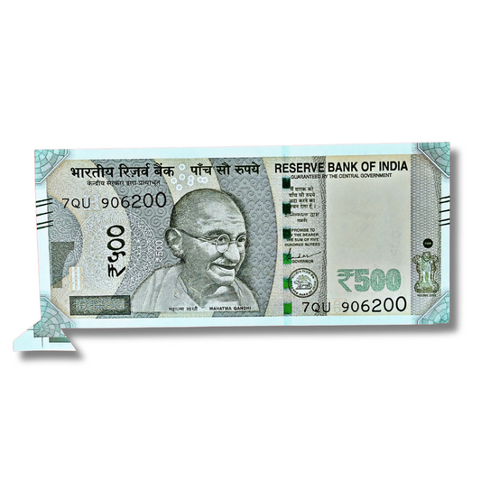 Rs 500 Indian Bank Note – Butterfly Extra Paper Error – Gem UNC – Governor Shaktikanta Das