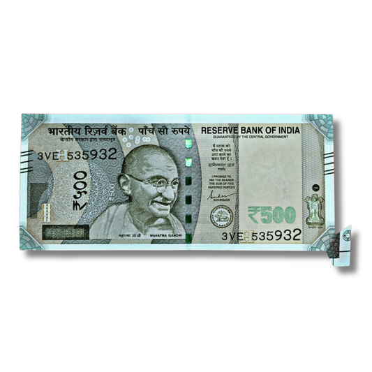 Rs 500 Indian Bank Note – Extra Paper Error Right Side Below Year 2023