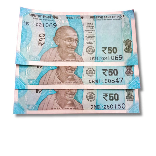 Rs 50 Fancy Note Set – Patriotic Dates UNC Shaktikanta Das