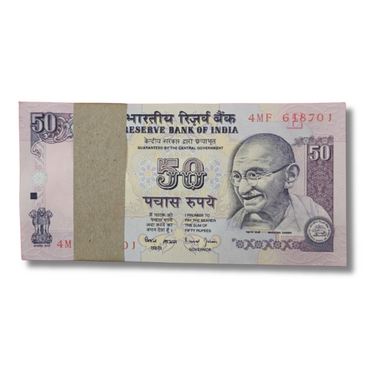 Rs 50 Note Packet – 4MF Prefix Serial 618701 | Ending 786 Bismillah Number
