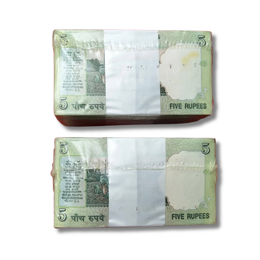 Rs 5 Fresh Note – Sealed 10 Packets (Rim of 1000 Notes) – Consecutive Numbers