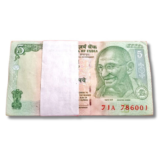 Rs 5 Gandhi Issue Serial Packet – 71A Prefix | Holy 786 Number Series (786001–786100) | Governor D. Subbarao | 