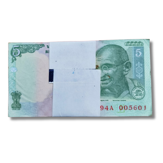 Rs 5 Note Packet – Serial 005601 | 005656 Doubling Number