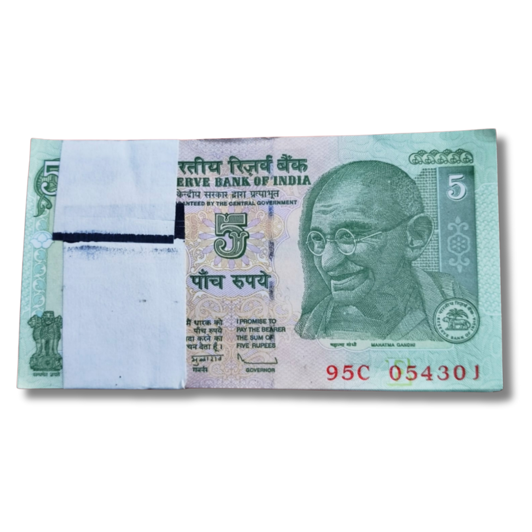 Rs 5 Note Packet – Serial 054301 | 054321 Reverse Ladder Number