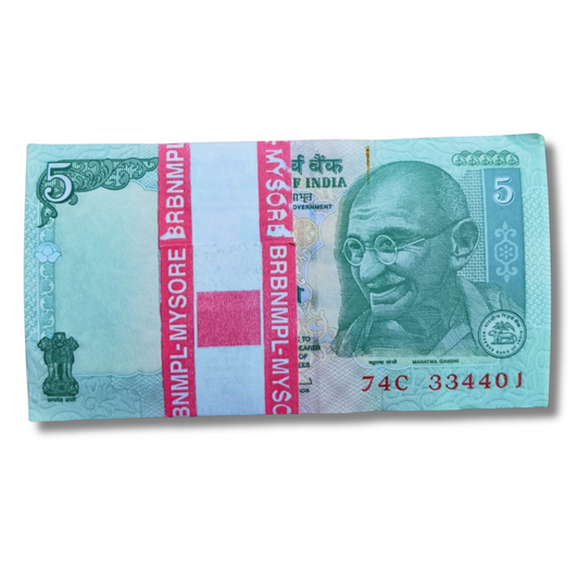 Rs 5 Note Packet – Serial 334401 | Includes 334411 Reverse Double "I Love You" Number