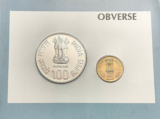 Saint Alphonsa Birth Centenary Commemorative Coin Set | ₹100 & ₹5 UNC | Government of India Mint

