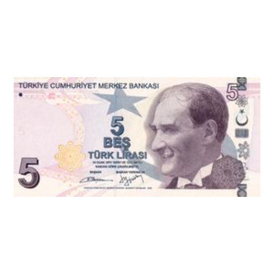 Turkey 5 Türk Lirası Central Bank Of Turkey - Collection Bazzar
