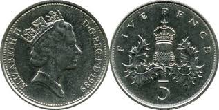 5 pence elizabeth II - Collection Bazzar