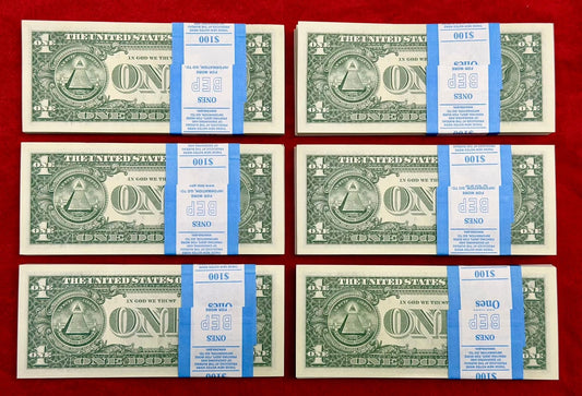 USA $1 Dollar BEP Consecutive Serial Packet | 100 UNC Notes | Series 2017A | Janet Yellen - Collection Bazzar
