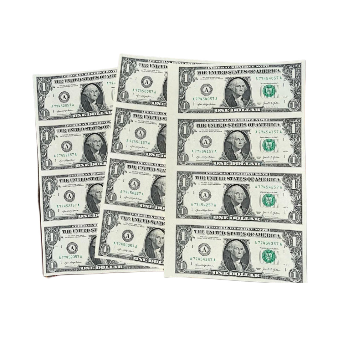1 Dollar Uncut Sheet