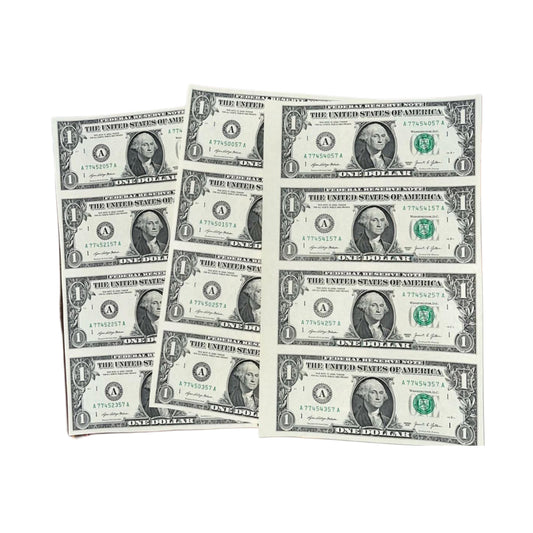 1 Dollar Uncut Sheet