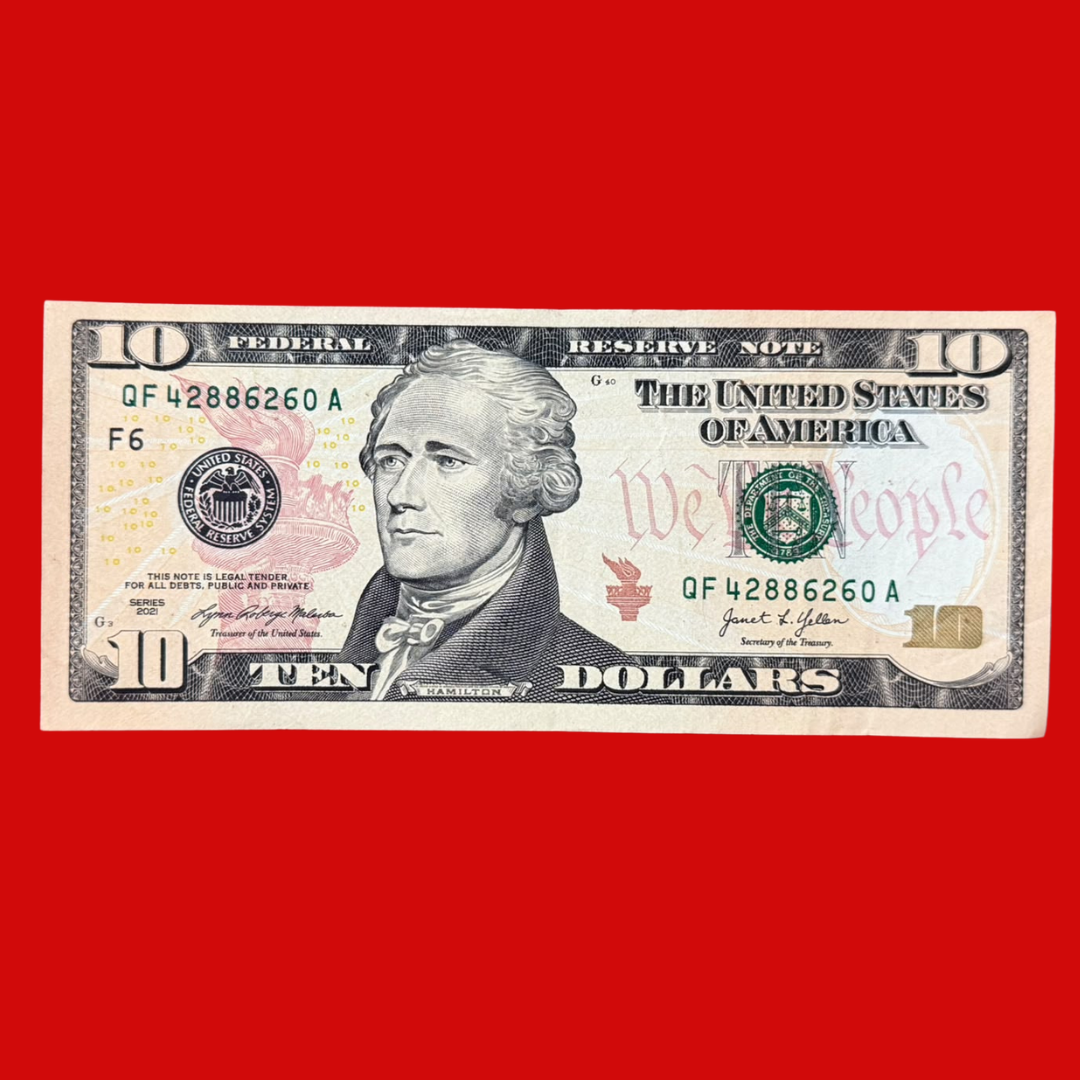 USA 10 Dollar United States Federal Reserve Note UNC Collectible - Collection Bazzar