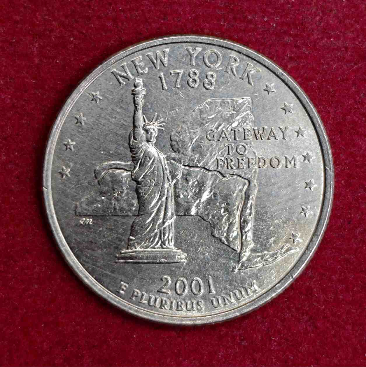 Quarter Dollar Coin (USA) 1/4 Dollar New York 2001 Coin