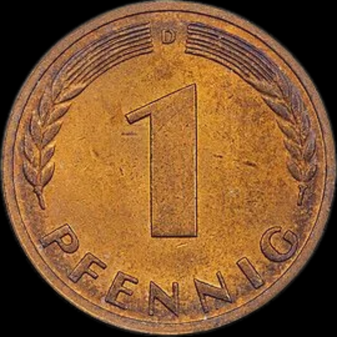 1 pfenning Federal Republic Of Germany Rare Collectible
