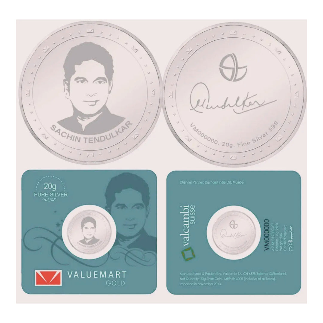 Sachin tendulkar swiss silver coin rare collectible