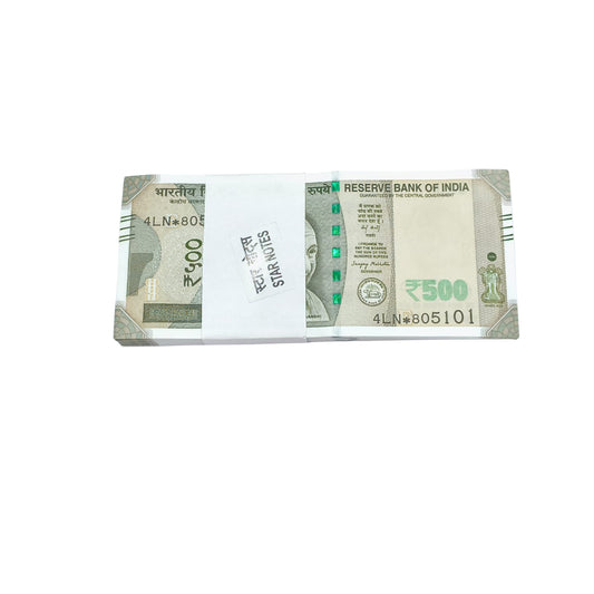 Rare ₹500 star note packet with serial number 805101✱, Sanjay Malhotra signed 100 UNC notes full bundle